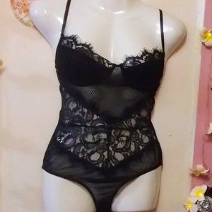 Lace Mesh and Sheer (M) Sexy Teddy Lingerie Bodysuit - NWOT